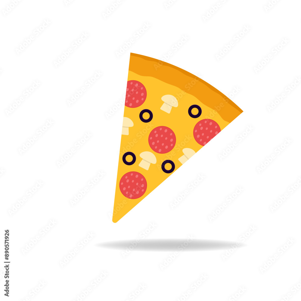 Pizza Slice Vector Isolated On White Background