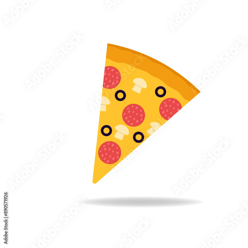 Obraz na płótnie Pizza Slice Vector Isolated On White Background w salonie