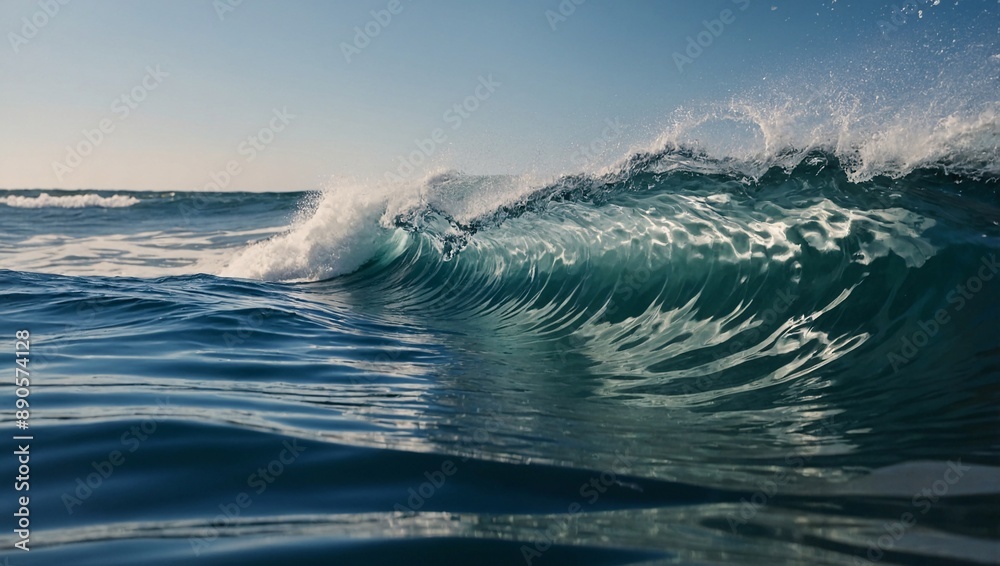 Detailed shot of a wave moving on the water's surface, centered Detailed shot of a wave moving on the water's surface, centered