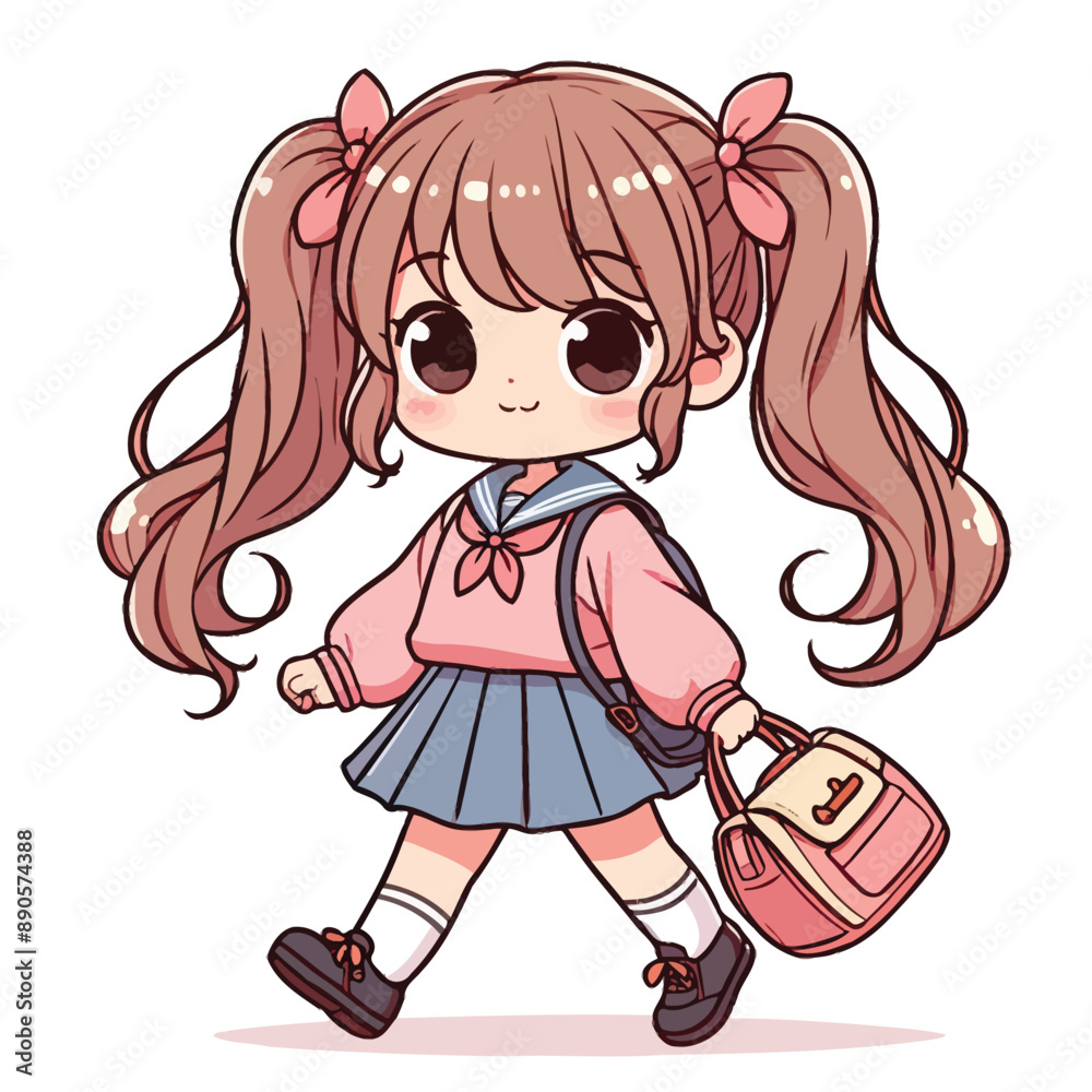 A little girl with a bag