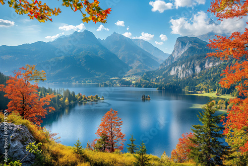 Impressively beautiful fairly tale mountain lake, Beauty of nature concept background. 