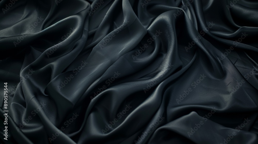 Black Satin Fabric Texture. Black Satin Fabric Texture.
