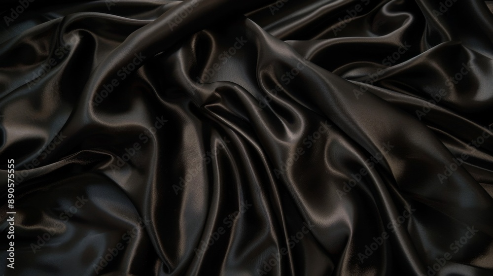Black Silk Fabric Draped Texture. Black Silk Fabric Draped Texture.
