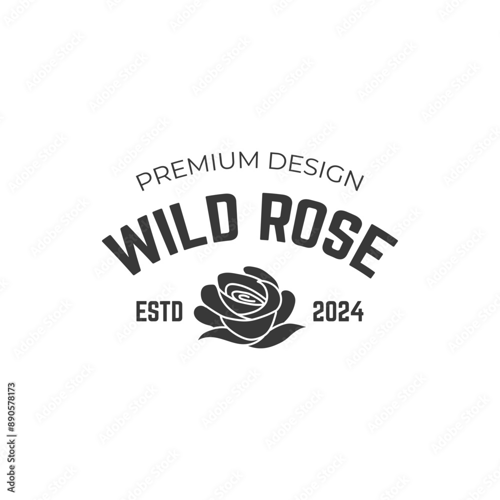 Fototapeta premium Rose flower logo design illustration