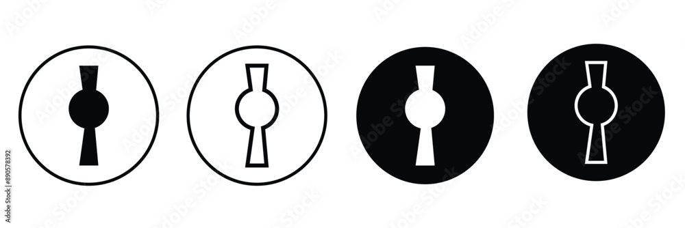 Keyhole icons. Linear design. Lock icons. Keyhole vector icons isolated on white background. Vector illustration Keyhole icons. Linear design. Lock icons. Keyhole vector icons isolated on white background. Vector illustration