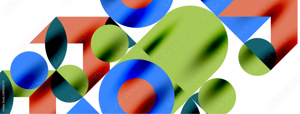 Metal color circles with shadows and other geometric elements composition for wallpaper, banner, background or landing Metal color circles with shadows and other geometric elements composition for wallpaper, banner, background or landing