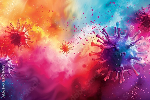 Macro illustration of bacteria, disease treatment concept, cellular level research