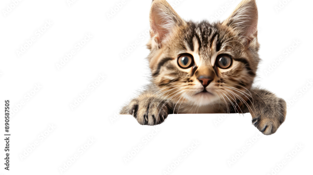 Cat above banner transparent background Cat above banner transparent background