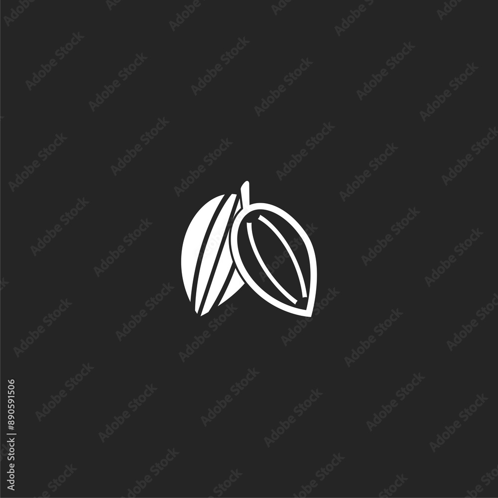 Fototapeta premium Illustration fruits of cocoa icon isolated on black background
