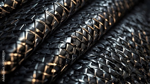 Close up of carbon fiber composite material, industrial background. 3d rendering.