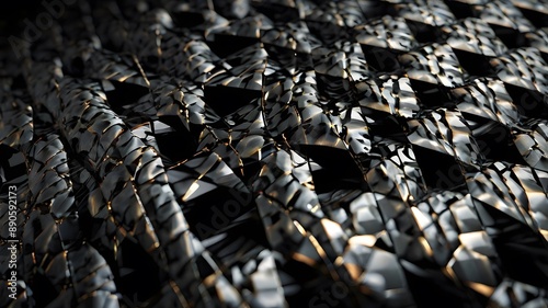 Close up of carbon fiber composite material, industrial background. 3d rendering.
