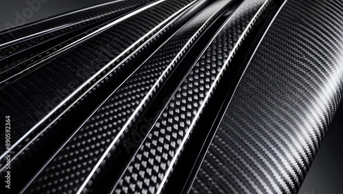 Close up of carbon fiber composite material, industrial background. 3d rendering.
