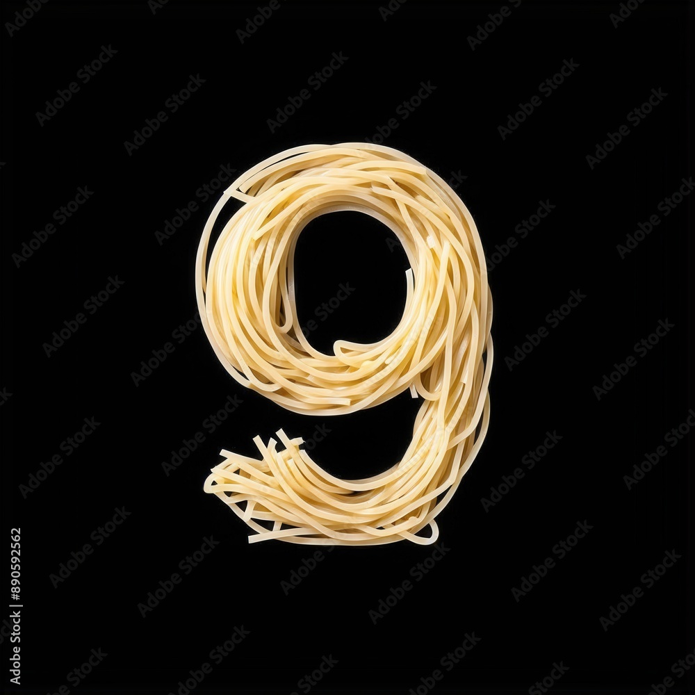 Number 9. Nine. Made of Pasta Spagethis Noodles. Creative Food Presentation. typography font, alphabet abc, isolated on background png. Number 9. Nine. Made of Pasta Spagethis Noodles. Creative Food Presentation. typography font, alphabet abc, isolated on background png.