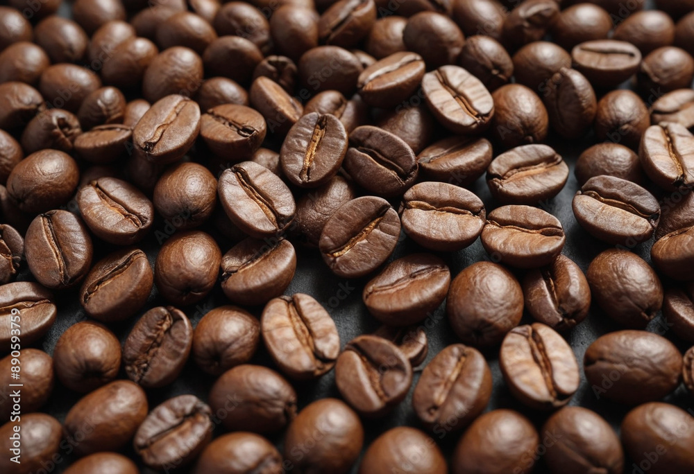 Macro shot of coffee beans with a roasted, textured surface. Macro shot of coffee beans with a roasted, textured surface.