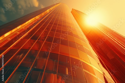 Wallpaper Mural An architectural close-up of a gleaming skyscraper, showcasing the elegance and innovative design Torontodigital.ca