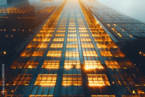 Wallpaper Mural An architectural close-up of a gleaming skyscraper, showcasing the elegance and innovative design Torontodigital.ca