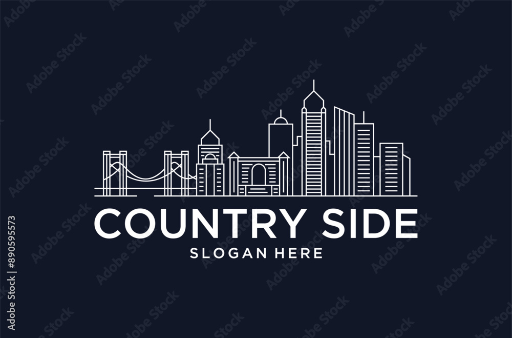 Naklejka premium urban building logo design premium vector