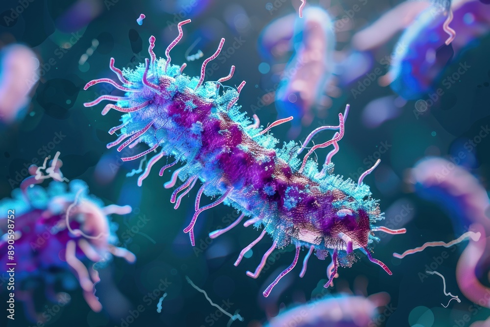 Beautiful illustration of bacteria or virus view under microscope, virus infection concept Beautiful illustration of bacteria or virus view under microscope, virus infection concept