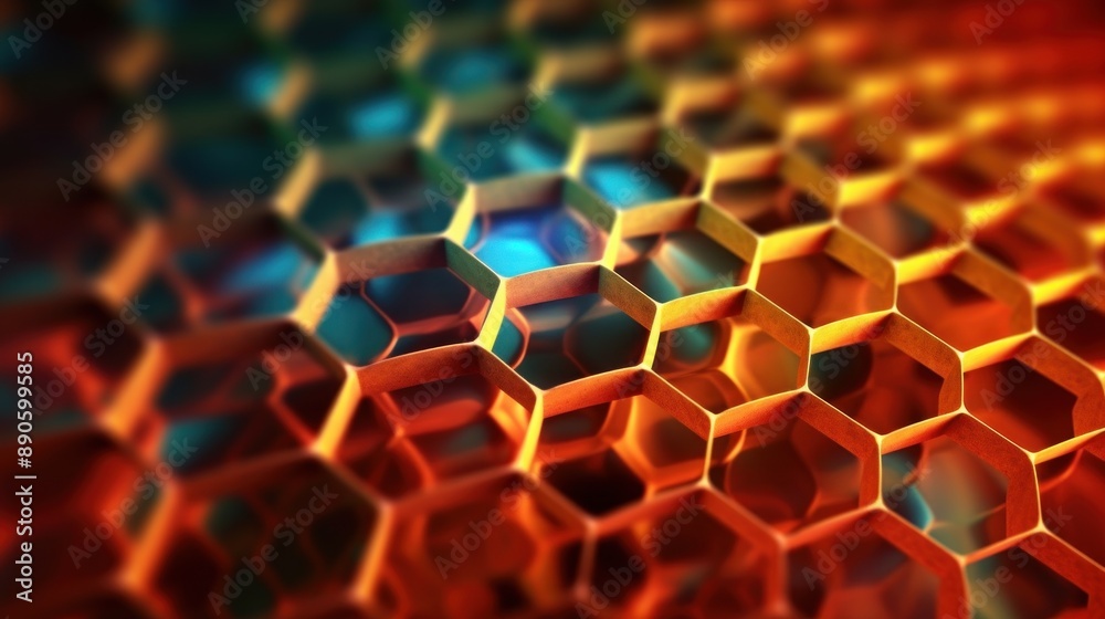 Abstract Honeycomb Pattern with Vibrant Colors Abstract Honeycomb Pattern with Vibrant Colors