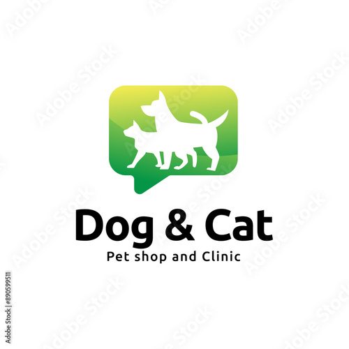 Dog and cat logo design. pet care concept element