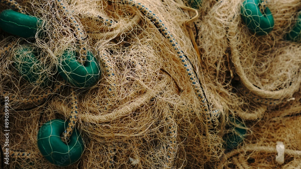 composition of buoys and fishing net as background composition of buoys and fishing net as background
