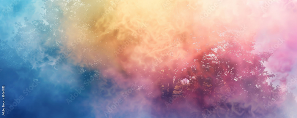 An ethereal, abstract misty fog in a spectrum of colors wafts through the scene, creating a mystical and dreamlike atmosphere on a vibrant background. An ethereal, abstract misty fog in a spectrum of colors wafts through the scene, creating a mystical and dreamlike atmosphere on a vibrant background.