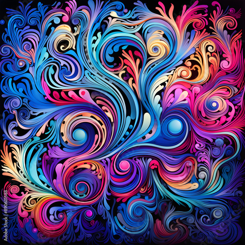 Swirling Vortex of Geometric Insanity: A Mesmerizing Kaleidoscope of Vibrant Colors and Crazy Patterns