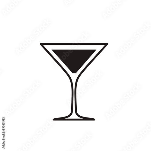 a glass for martini or cocktails vector icon