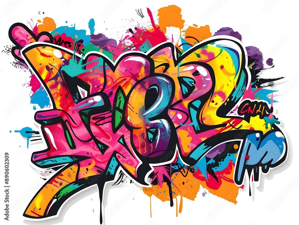 Stylish Streetwear Graffiti Design for Shirt or Sticker Branding Stylish Streetwear Graffiti Design for Shirt or Sticker Branding