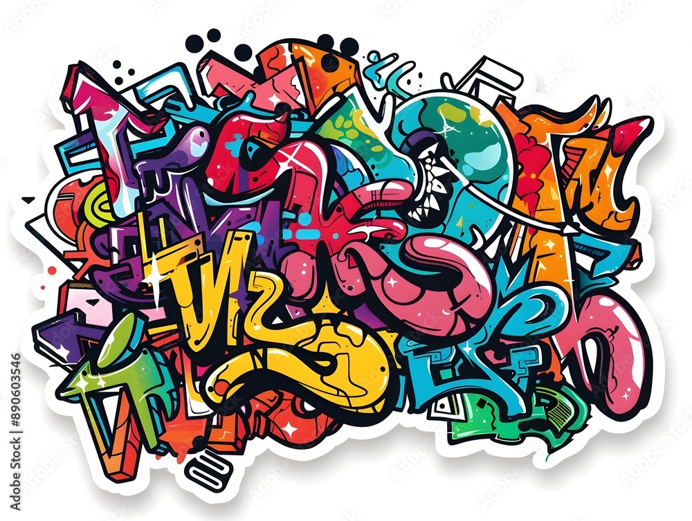 Stylish Streetwear Graffiti Sticker Design for Shirt and Apparel Stylish Streetwear Graffiti Sticker Design for Shirt and Apparel