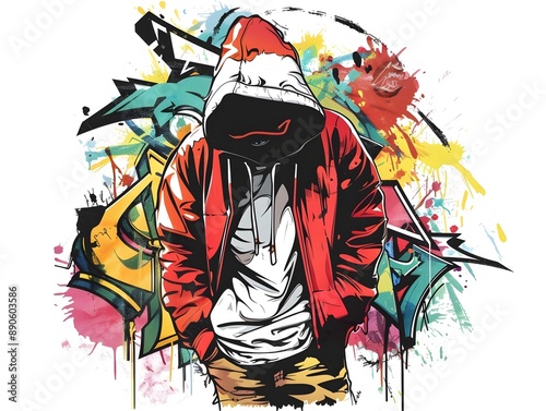 Stylish Streetwear Graffiti Sticker Design for Shirt and Apparel