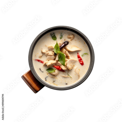 Tom Kha Gai Chicken Coconut Soup, transparent background photo