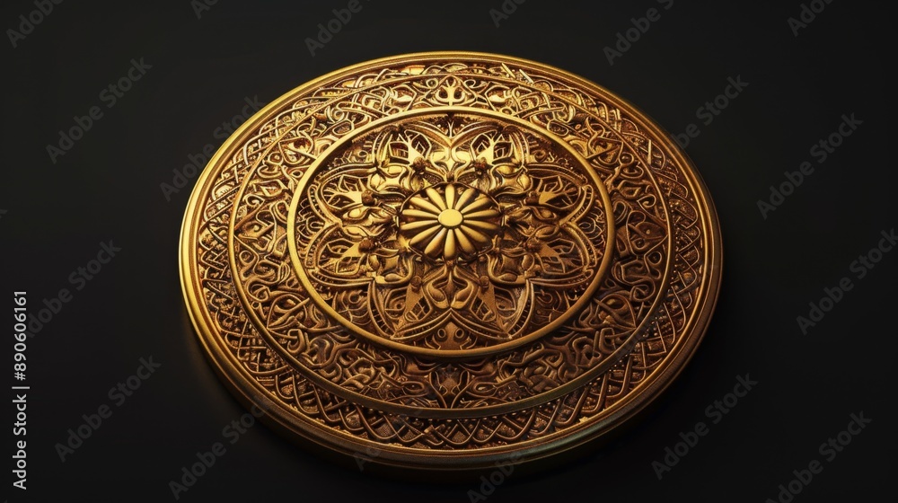 Golden Ornate Circular Design. Golden Ornate Circular Design.
