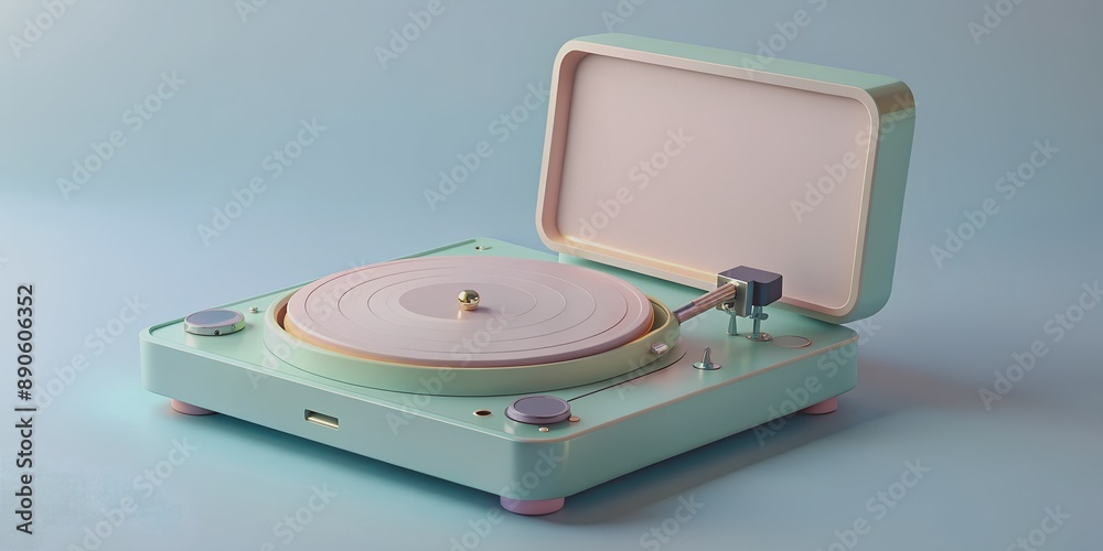 record player pastel from the 90 s aesthetic AI Generative record player pastel from the 90 s aesthetic AI Generative