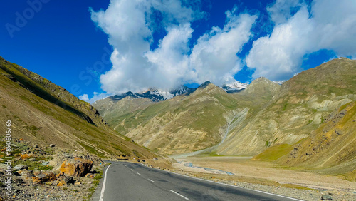 Landscape of Rohtang La Mountain pass highway road photo