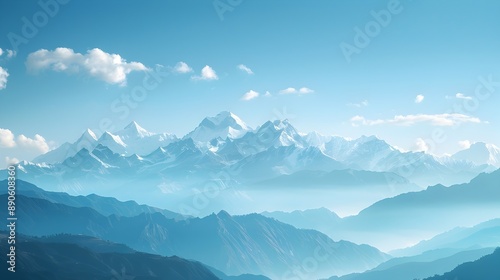 Wallpaper Mural Majestic Snow-Capped Kanchenjunga Peaks Against Dramatic Sky and Misty Backdrop Torontodigital.ca