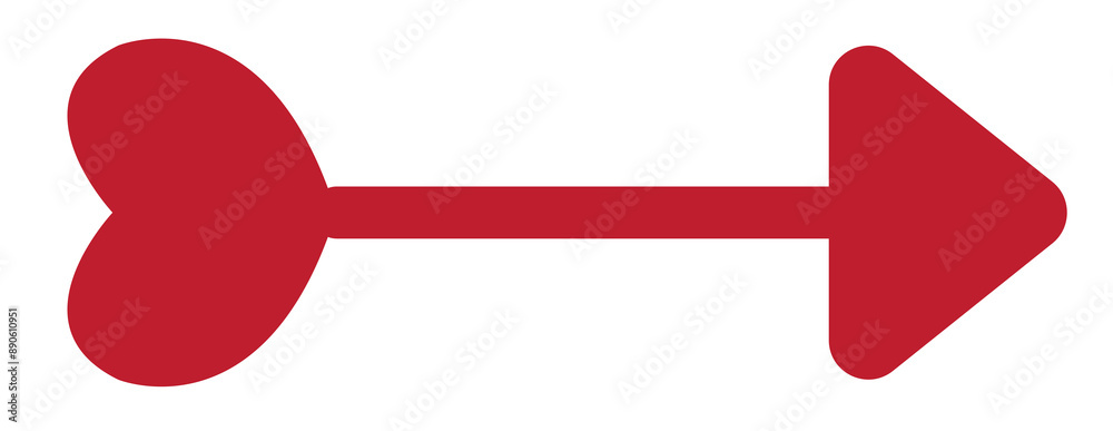 Arrow  with heart icon sign 