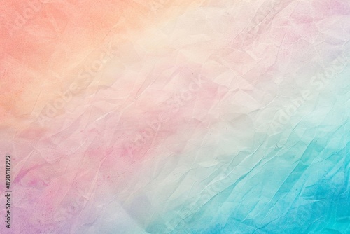 Crumpled pastel paper texture with blue, pink, orange, yellow, and white hues. Perfect for adding color to projects with a vintage feel