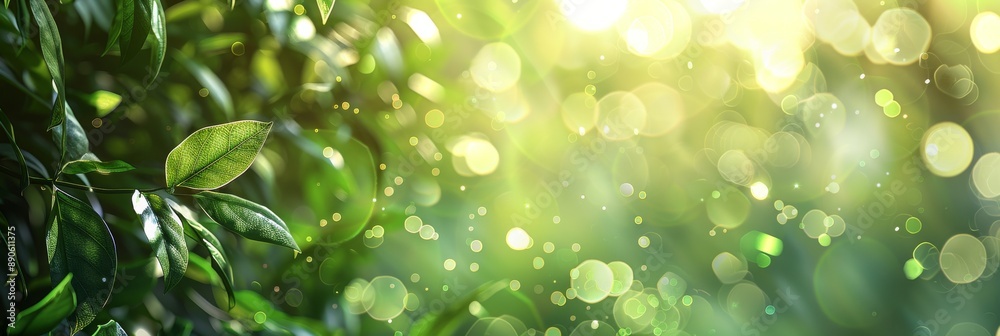 © Pan_Lluvia - A set of background patterns about green plants with a sense of design. This design is suitable for natural or environmentally friendly projects, creating a feeling of freshness and vitality.