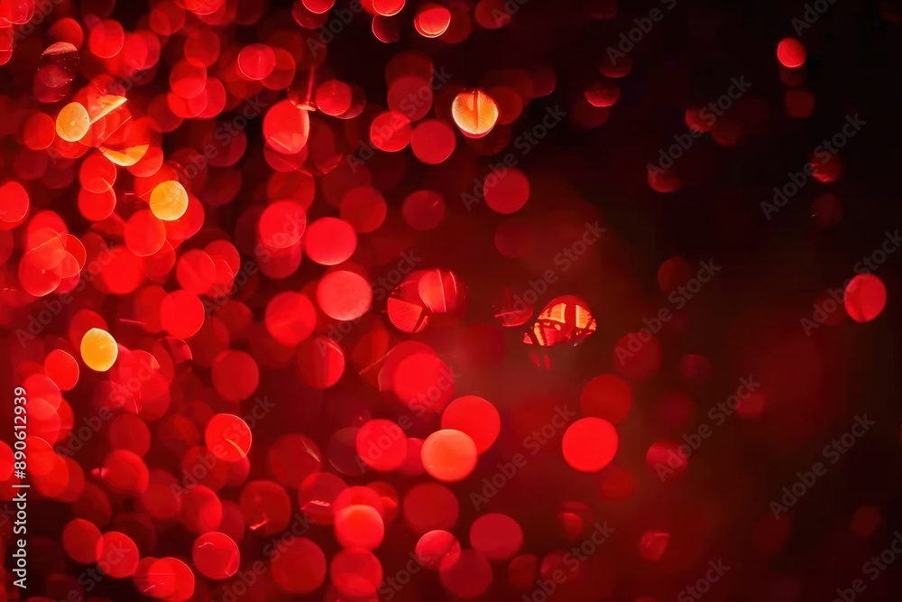 Abstract Red Bokeh Background