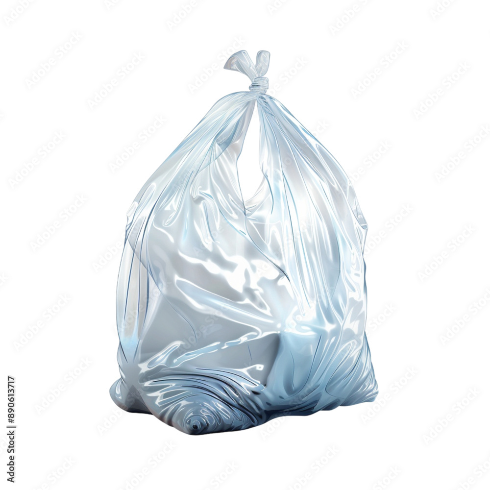 Fototapeta premium 3d render plastic bag isolated on transparent background