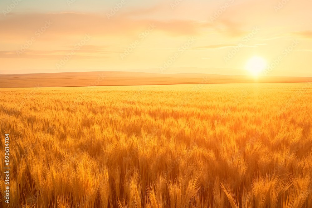 beautiful field of yellow wheat during sunset beautiful field of yellow wheat during sunset