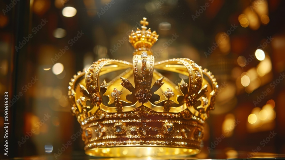 Fototapeta premium Golden Crown with Gems.