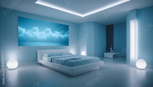 Photo interior modern design room 3d illustration