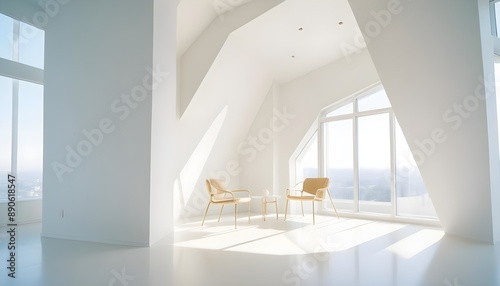 Photo interior modern design room 3d illustration