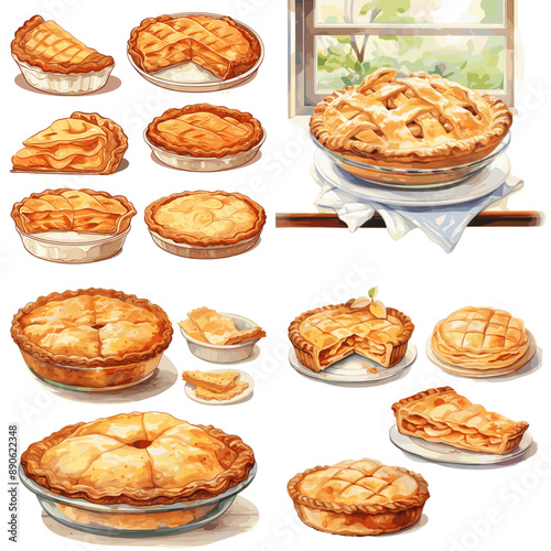 A collection of pies with one pie missing