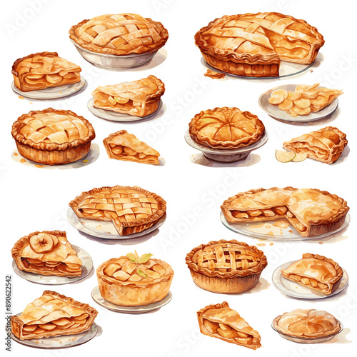 A collection of pies with different flavors and crusts