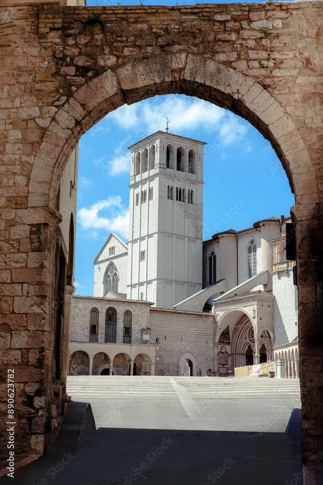 Basilica of St. Francis of Assisi (Basilica Papale di San Francesco). Assisi, Umbria, Italy