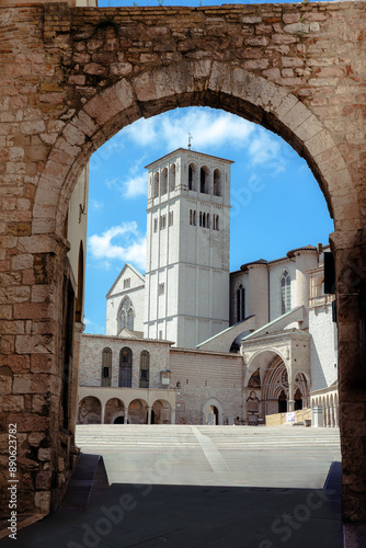 Obraz na płótnie Basilica of St. Francis of Assisi (Basilica Papale di San Francesco). Assisi, Umbria, Italy w salonie