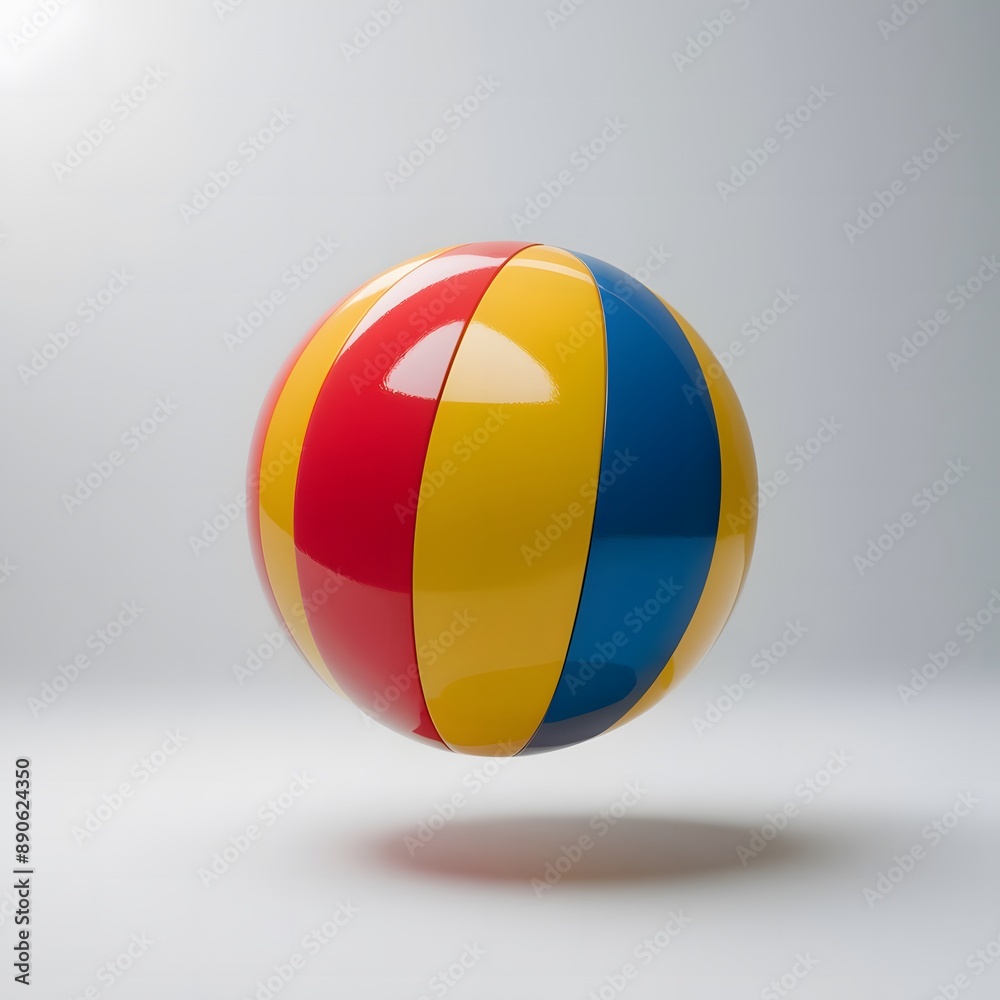 Fototapeta premium Beach ball 3D ball isolated on white. 3D rendered illustration.